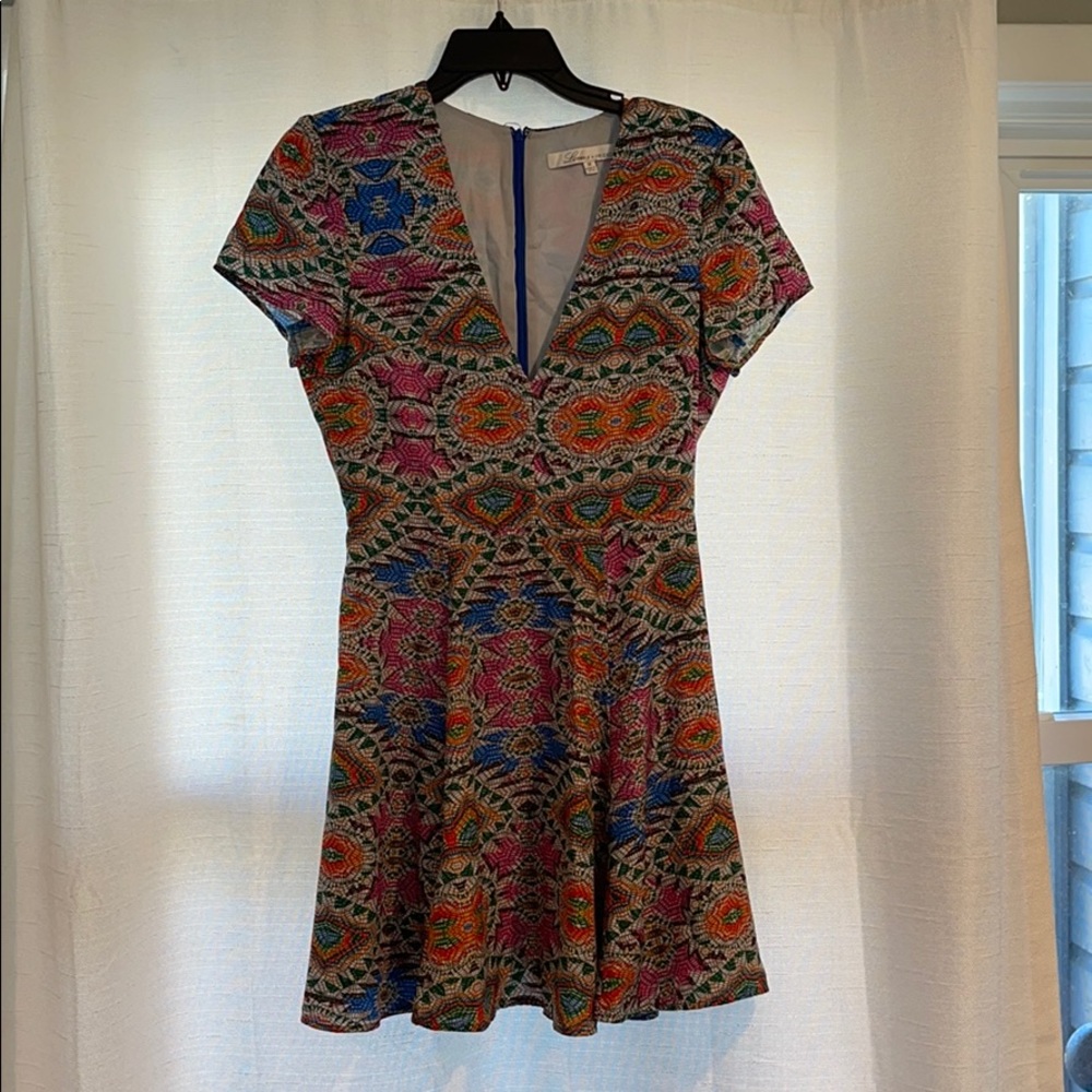 lovers + friends geometric cocktail dress